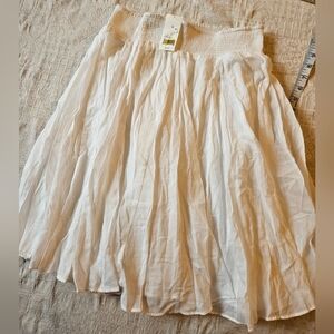 Banana Republic White Cotton Mini Skirt Size M, elasticized Waist
